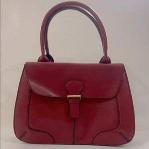 Emilie M Simulated Leather Maroon/Burgundy Handbag